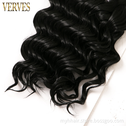 Deep wave 8 inch Black Synthetic Hair weaving 50g/pcs Hair Weaving Bundles Braiding Crochet Hair Extensions